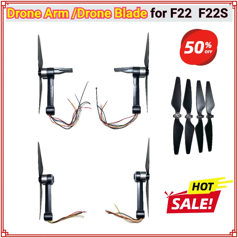 

For SJRC F22 F22S Drone Arms F22S Drone Engines Accessories Front Rear Arms with Motor Replacement Parts Propeller Drone Blade
