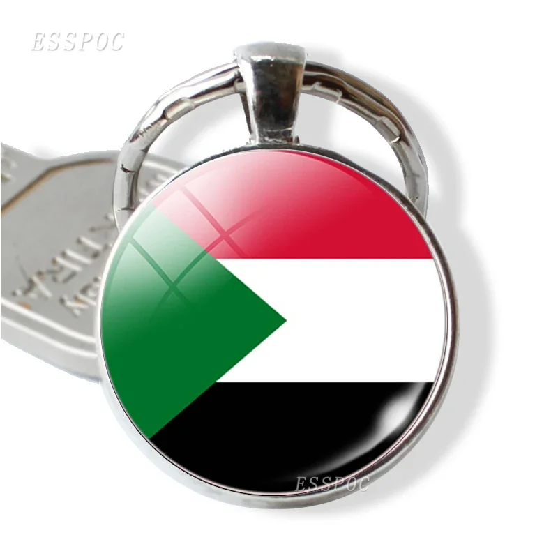 African country flags Egypt Nigeria Libya South Africa Keychain Glass Cabochon Jewelry Keychain Pendant Patriot Souvenir Gifts