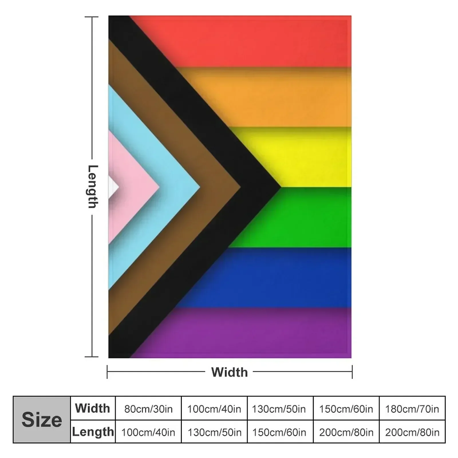 Progress Pride Flag Throw Blanket Flannel Furrys Multi-Purpose for sofa Blankets