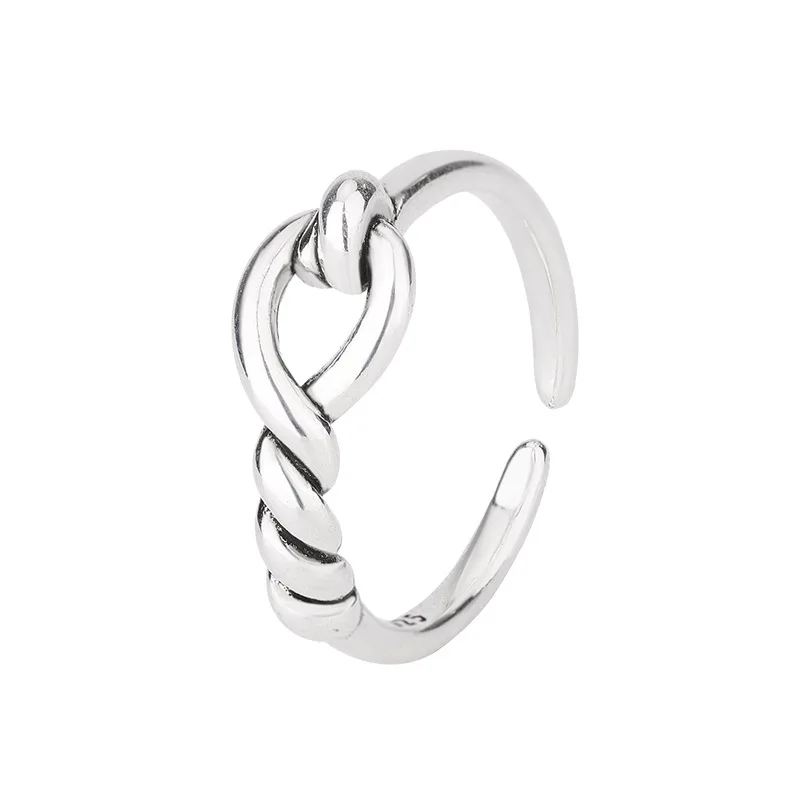 

Vintage Luxury Quality Jewelry 925 Sterling Silver Entangled Knot Heart Rings For Women Couple Accessories Jewellery Allergy