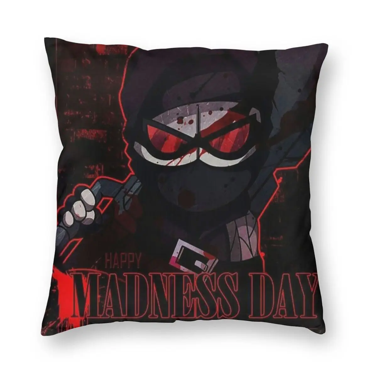 Cartoon Madness Combat Animation Square Pillowcase Pillow Cover Cushion Decor Comfort Throw Pillow for Home Sofa