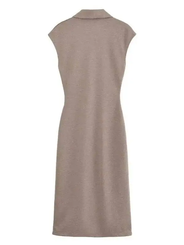 Nowa kolekcja wiosna-lato 2025: elegancka damska sukienka w stylu koszuli z koralikami, z krótkim rękawem, dekoltem w serek, dopasowana, długa spódnica MX4A