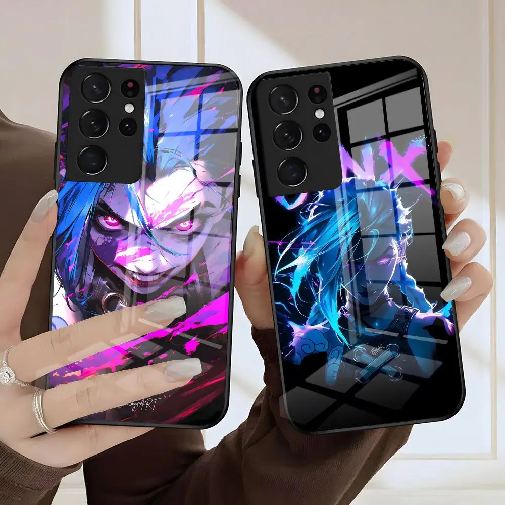 League-Legends Arcane Jinxs Vi Artelsia Phone Case For Samsung A56 A36 A26 A16 A15 A25 A35 A55 A14 A34 A24 A54 Glass Case