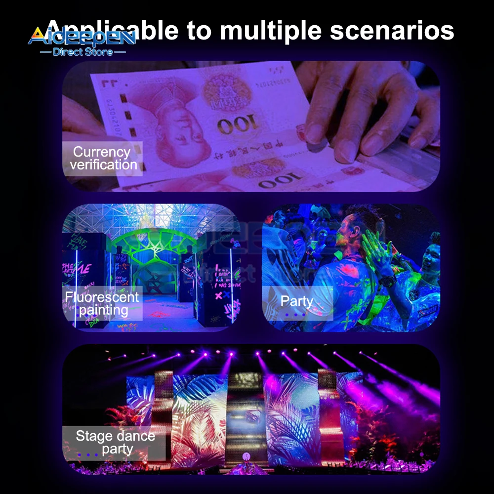 ไฟ LED สีดํา 6W 395nm T5 UV Blacklight บาร์สําหรับเรืองแสง Tapestry โปสเตอร์สีเรืองแสงฮาโลวีน Decor xmas Party