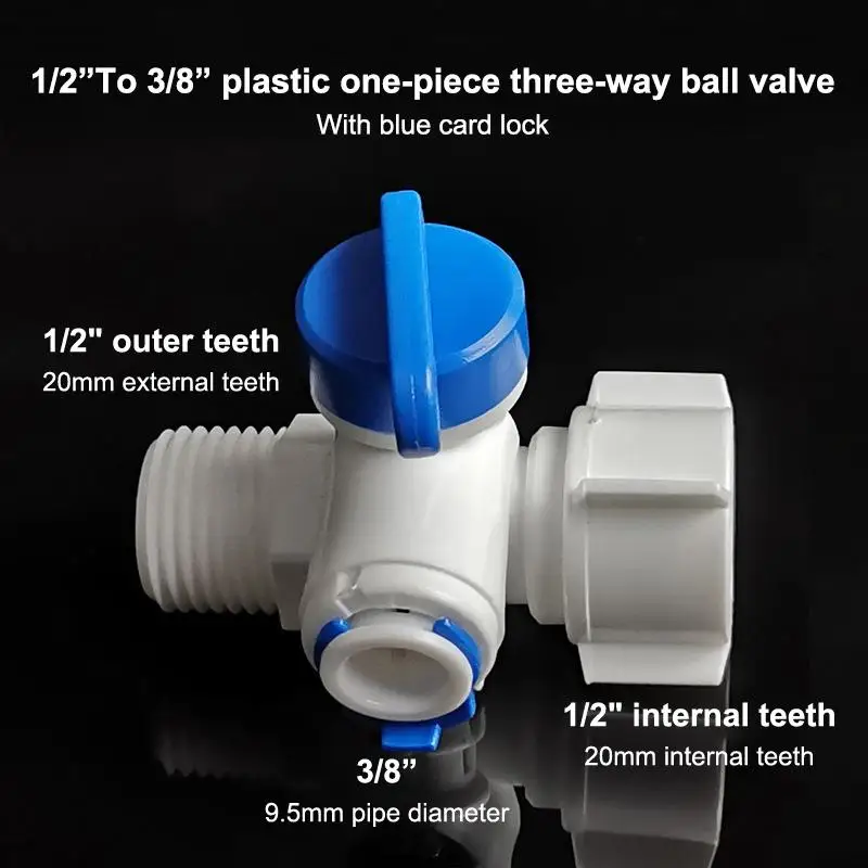★1/2 Thread To 1/4 3/8 Quick Connect Water Purifier Diverter Valve RO Feed Ball Valve For RO Water Filter System Home
