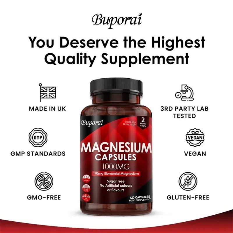 Magnesium Capsules 1000MG - Promotes Bone Health, Protects Cartilage, Improves Joint Comfort, and Boosts Natural Energy - Image 4