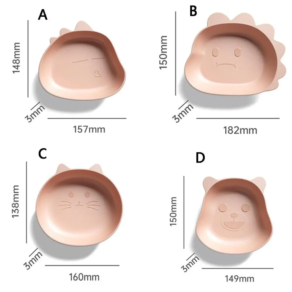 Anti-drop Cartoon Desktop Spit Bone Dish Creative Thickened Dinosaur Bear Cat Shaped Fruit Plate Plastic Tableware Snack