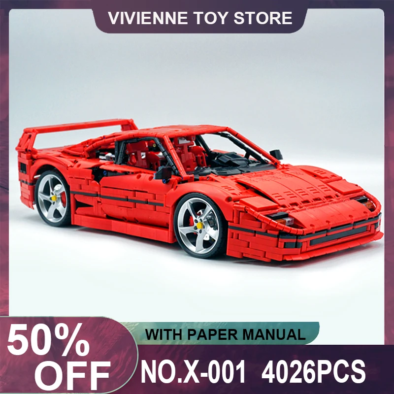 

Technical X001 Red Super SportsCar F40 Compatible MOC-140629 Car Building Blocks Bricks Educational Puzzle Toys Christmas Gifts