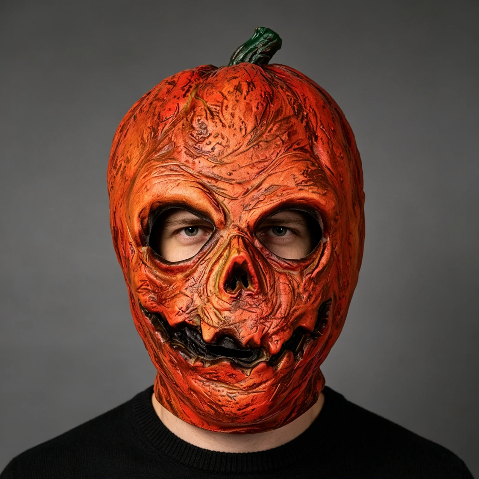 Horror Pumpkin Full-Face Mask, Perfect for Holiday Party Costumes, Ideal for Halloween Pranks, Masquerade Balls, and Carnival Parties