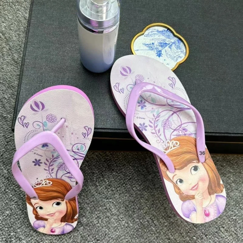 Disney Mickey Mouse Flip Flop Y 2k Kawaii Anime Sandals Fashion Platform Shoes Women Frozen Anna Elsa Princess Cute Slippers Yk2