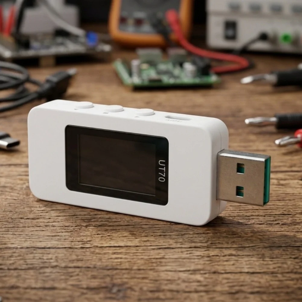 Digital USB Tester UT70 Featuring 1000Hz Max Sampling Rate 0.1mV/mA Resolution and Real-Time Protocol Detection for USB Charging