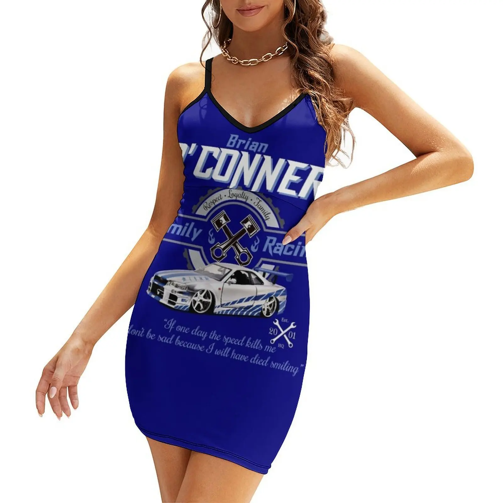 

Brian O'Conner Family Racing Fast and Furious Tribute Sling Dress evening dresses women sexy short dresses daring