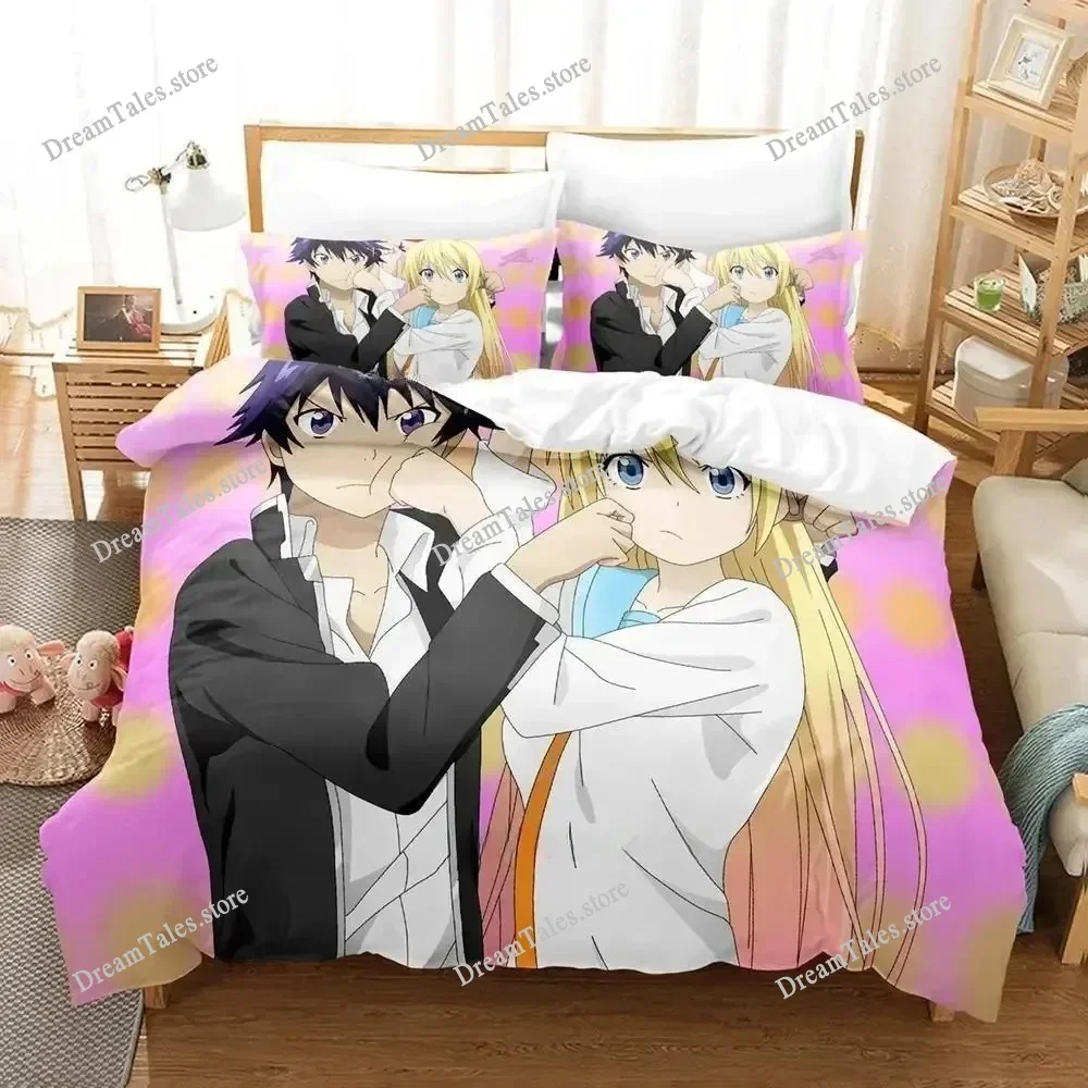 New Nisekoi Bedding Set Single Twin Full Queen King Size Bed Set Adult Kid Bedroom Duvetcover Sets 3D Print Anime Bed Sheet Set7