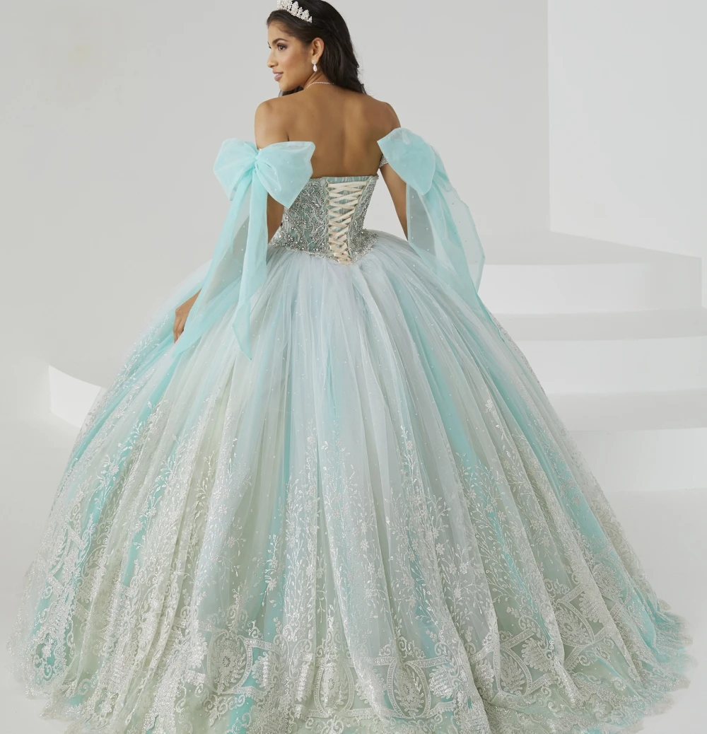 فستان لورينسيا النعناع Quinceanera ، ثوب الكرة الوردي ، يزين الحبيب حمالة ، الكريستال الخرز ، الحلو 16 فستان حفلة ، 2023 ، 2023