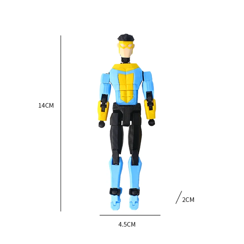 3D-geprinte onoverwinnelijke jongen Onoverwinnelijke Mark Multi-gewrichtsverplaatsbare beweegbare model Lichtblauwe streepstijl Dummy13 T13-collectie
