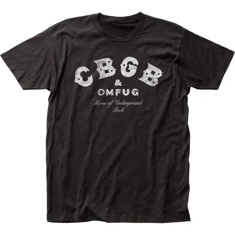 CBGB Distressed Logo Mens T Shirt Rock Music Classic Punk Club Band Tee Black