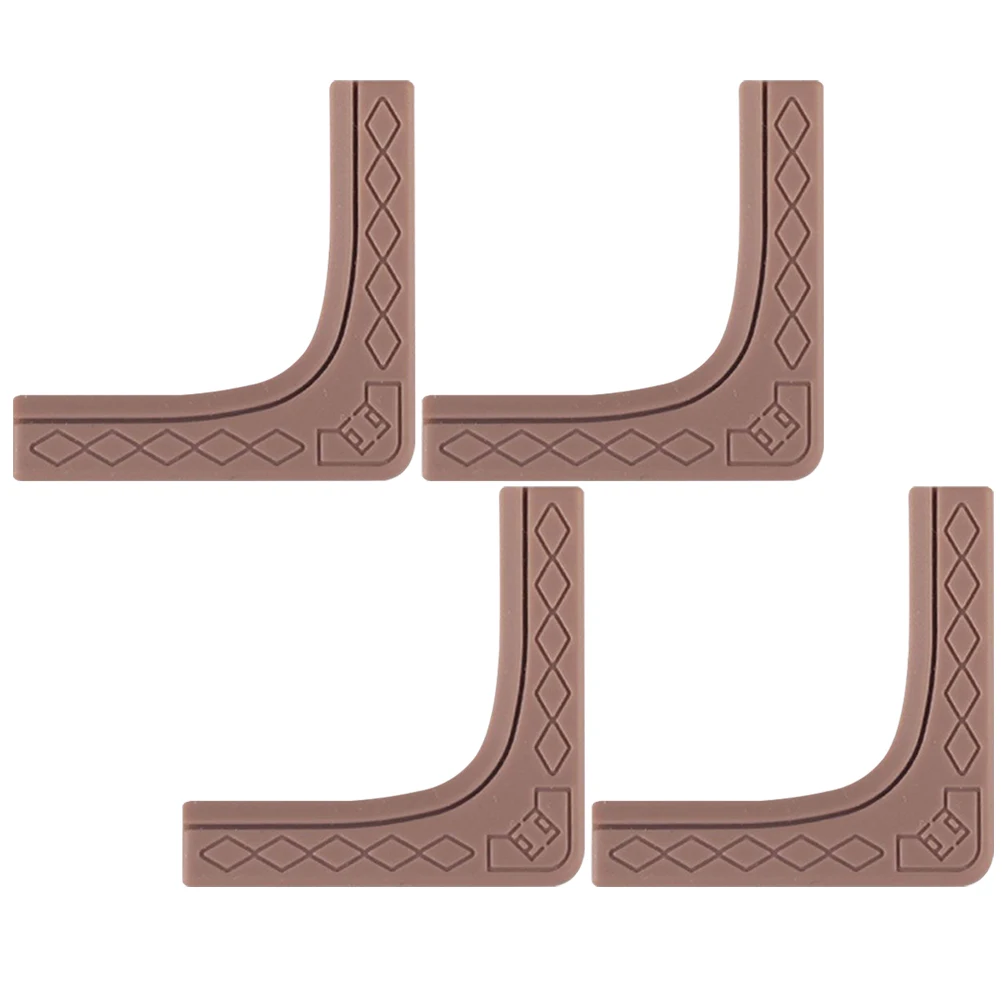 4pcs Corner Protectors Baby Proofing Guards Cover Safety Children Glass Table Brown Thin Durable Anti Collision Furniture Home