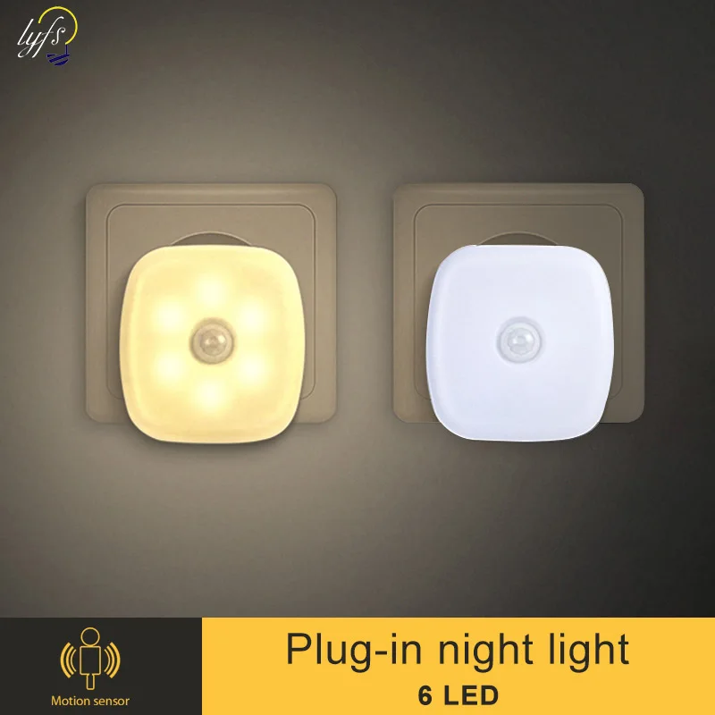 Luces LED nocturnas, lámpara de noche inalámbrica enchufable con Sensor de movimiento, para habitación pequeña lámpara de luces nocturnas, pasillo,