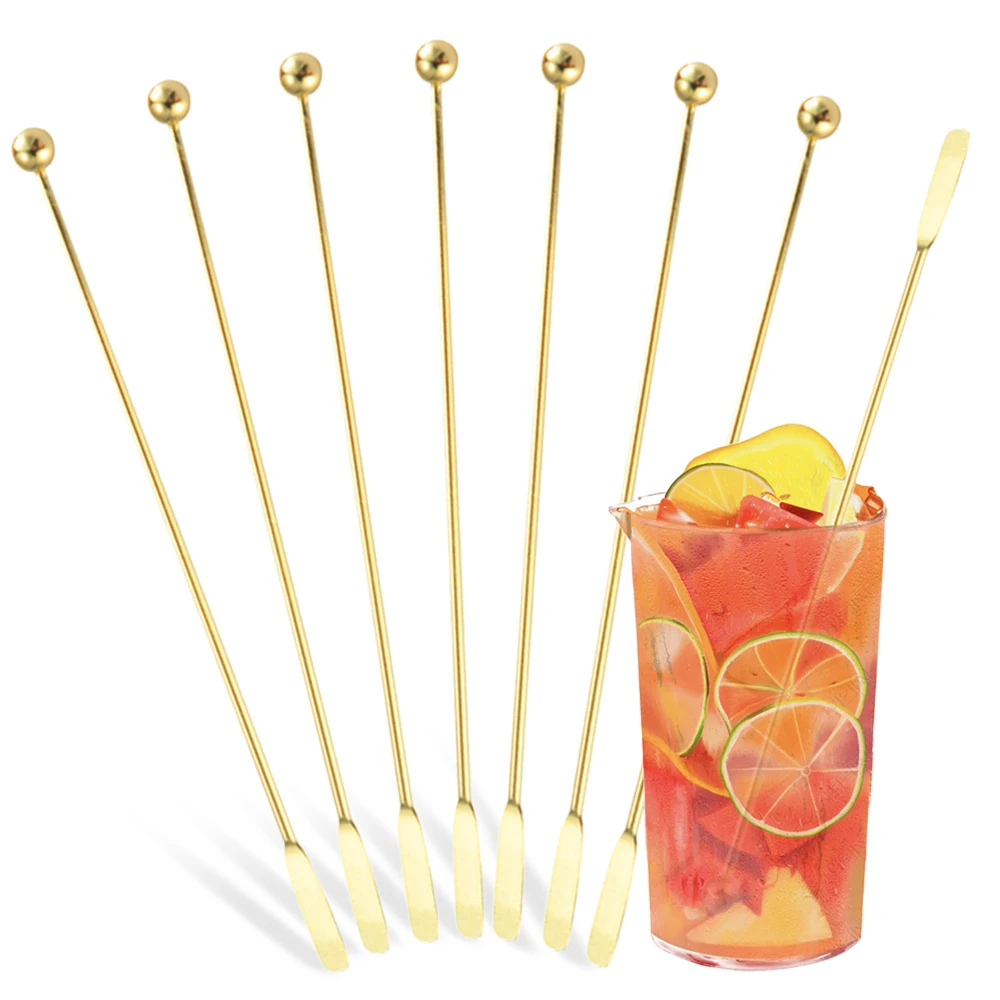 8Pcs 304 Stainless Steel Mixer Cocktail Bar Tool for Wedding Party Bar Mixing Sticks Cocktail Stirrers Swizzle Stick Stirrers