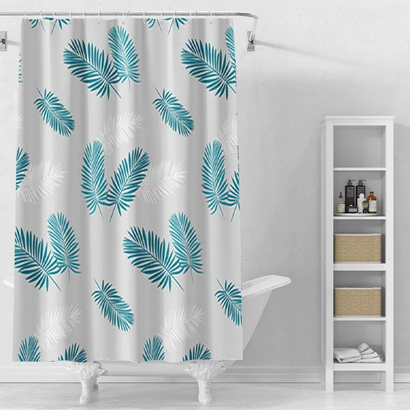 Bathroom Shower Curtain Waterproof Shower Curtain PEVA Feather Shower Curtain Modern Home Decor Translucent