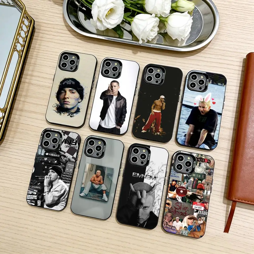 

Singer Hot E-Eminem Phone Case For iPhone17,16,15,14,13,12,11 Plus,Pro Max Black Candy silver phone case