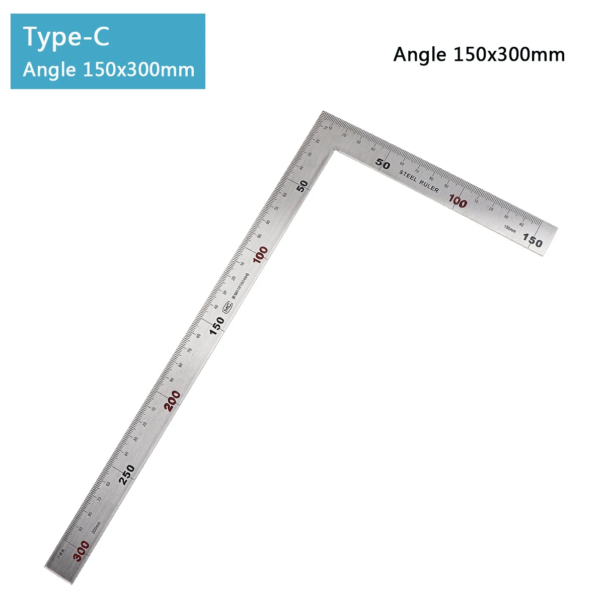 250/300mm Aluminum Square Ruler Right Angle 90 Turning ruler Woodworking Measuring Tool Angle Square Ruler For Student Carpenter