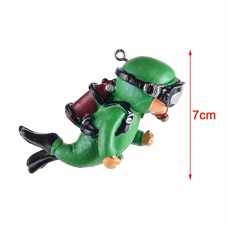 Kawaii resina Frogman ornamenti per acquari interessante decorazione galleggiante simulato Mini Diver Fish Tank accessori per acquari