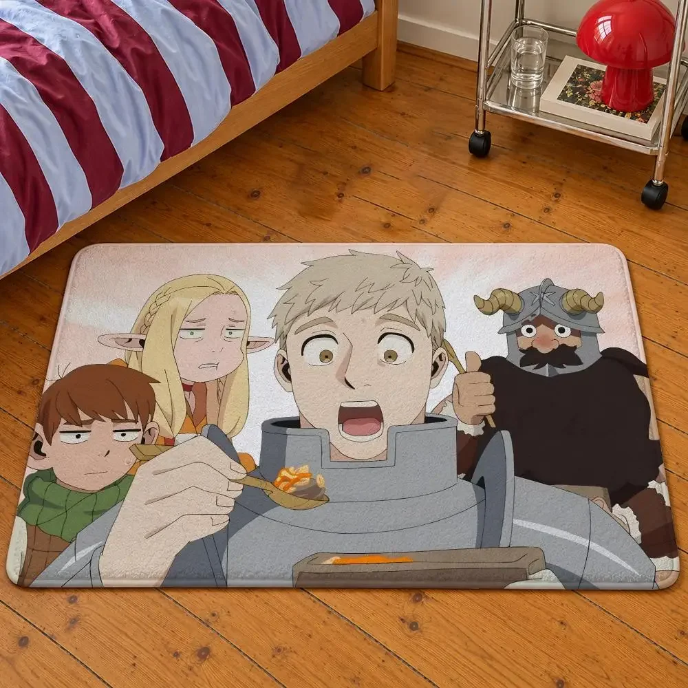Anime Delicious in Dungeon Laios Senshi Floor Mat Soft Flannel Entrance Doormat Non-Slip Washable Rug Bedroom Kitchen Home Decor