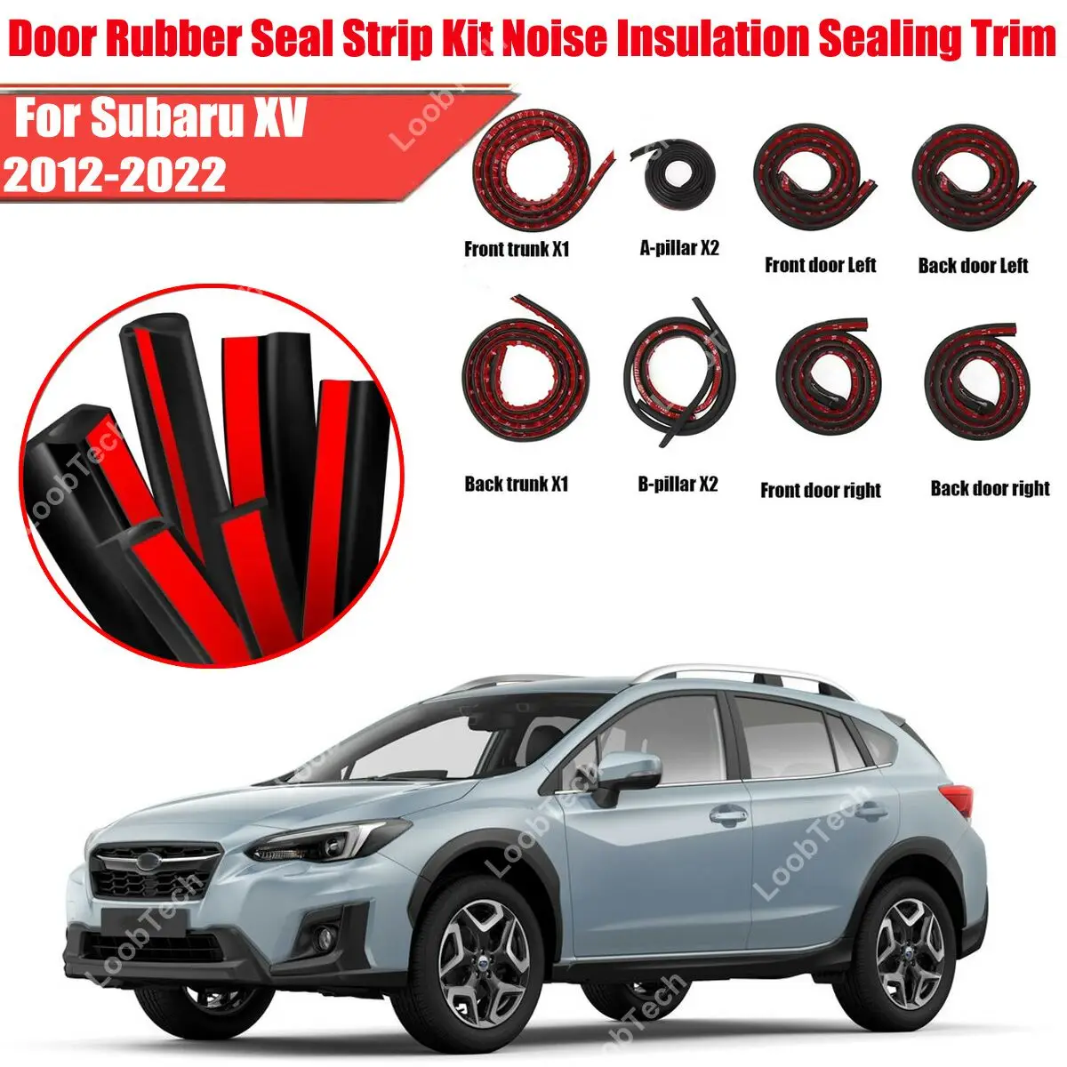 

Комплект уплотнителей двери, резиновая защита от ветра, шумоподавление для Subaru XV 2012-22, самоклеящаяся крышка двигателя, звукоизоляционная полоса