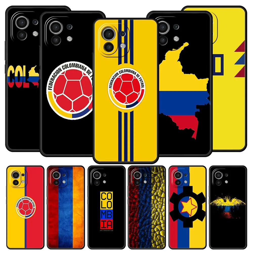 Colombia Flag Phone Case For Xiaomi Poco X3 NFC M3 M4 F4 X4 Pro 5G F3 GT Mi 12 11T 10 9T 10T Lite 11 Ultra Silicon Black Cover