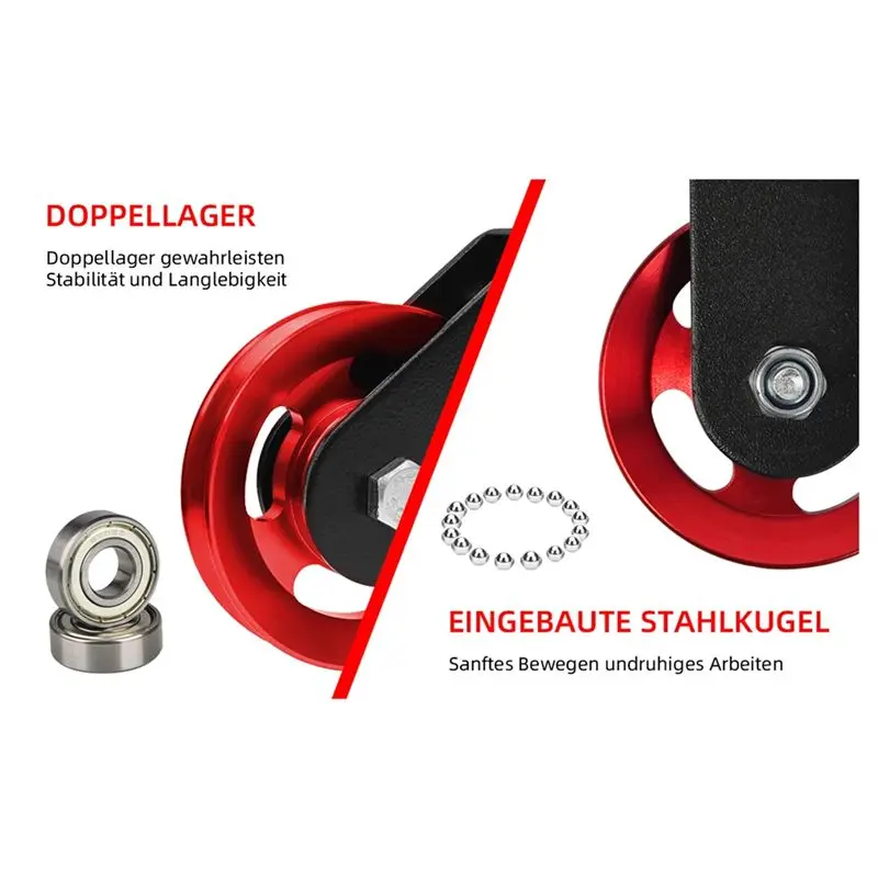 Bird Pulley Set With U Retaining Bracket,Block Pulley Wire Rope Pulley With Carabiner Hook, Connection