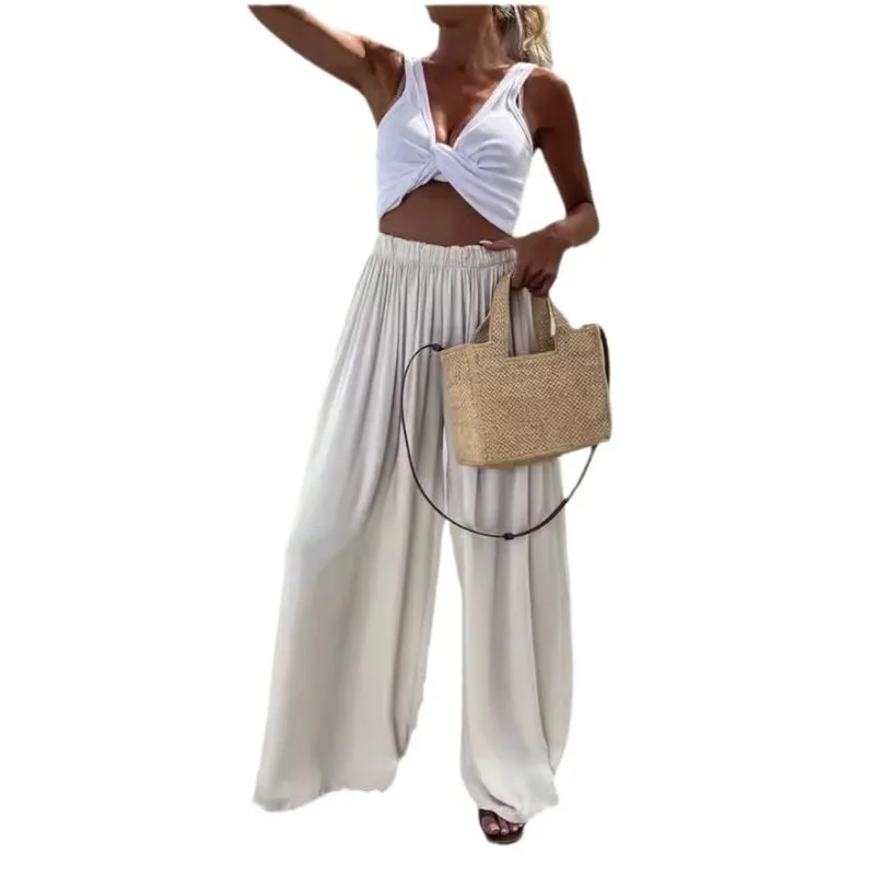 

Pocket Leisure Wide-leg Hit Loose Casual Fashion Trousers for Women