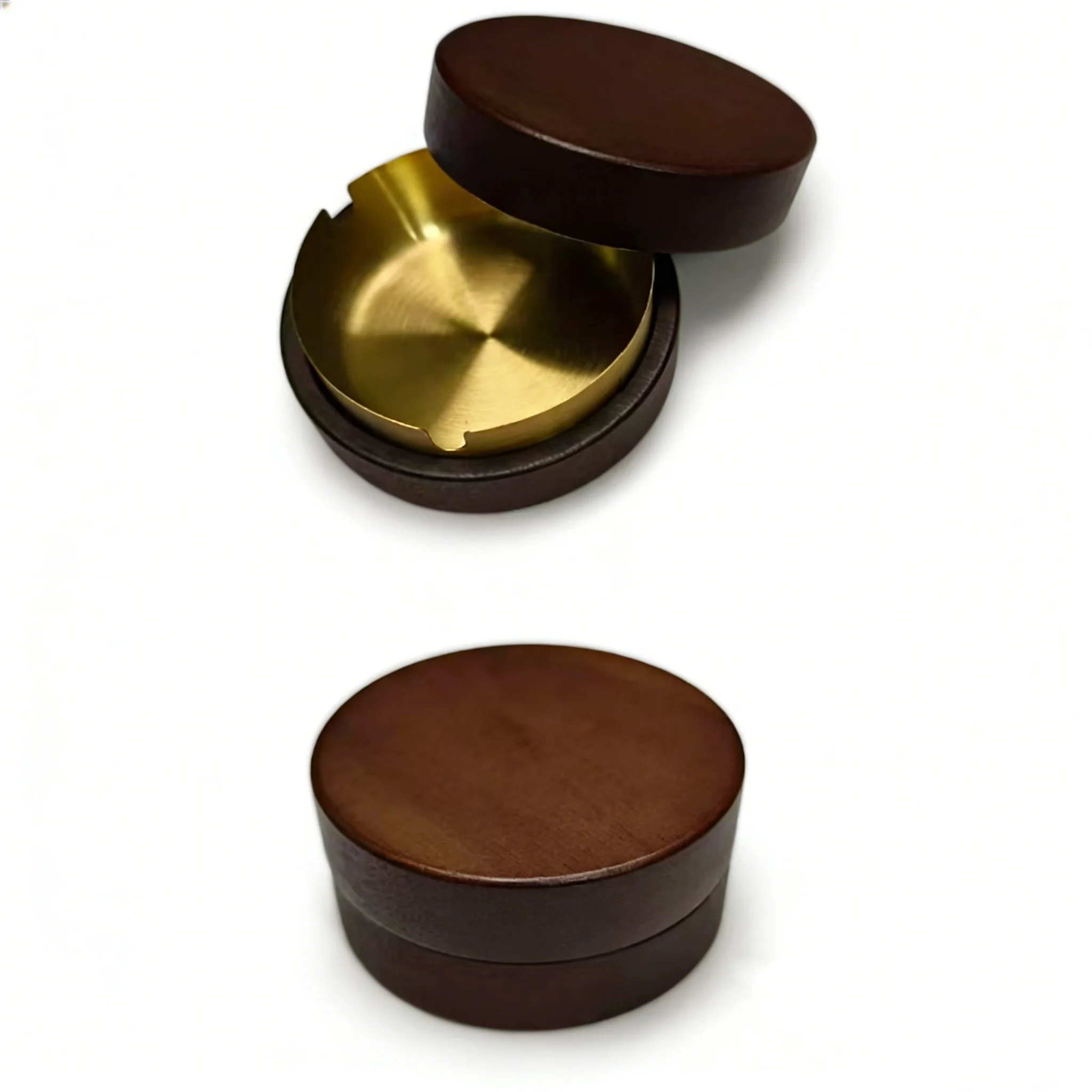 New Wooden Ashtray With Lid Smokers Stainless Steel Liner Windproof Ashtray Durable Easy To Clean Patio Office Home Cigar Holder