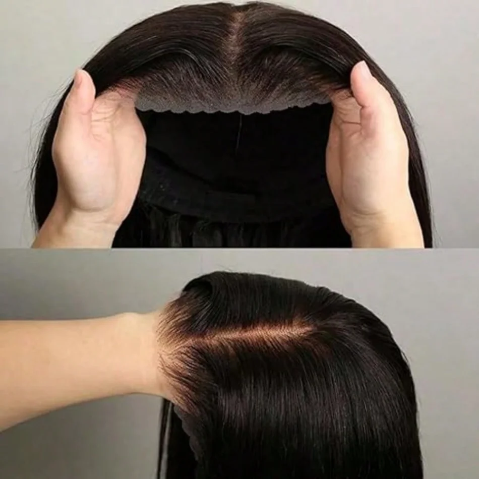 Perruques sans colle pré-épilées en cheveux humains 4x4 5x5, sans fermeture en dentelle, perruque frontale en dentelle ondulée pour femmes noires