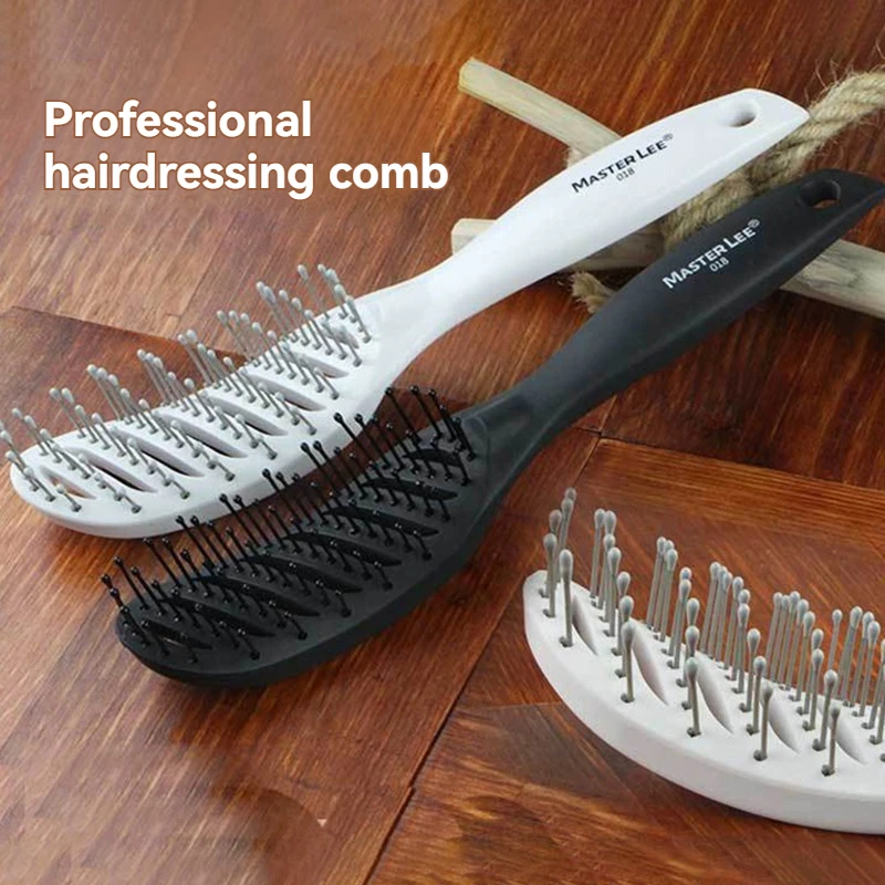 New Heat-Resistant Plastic Lacquered Small Curved Comb Anti-Static Styling Hair Straightening Comb for Grooming