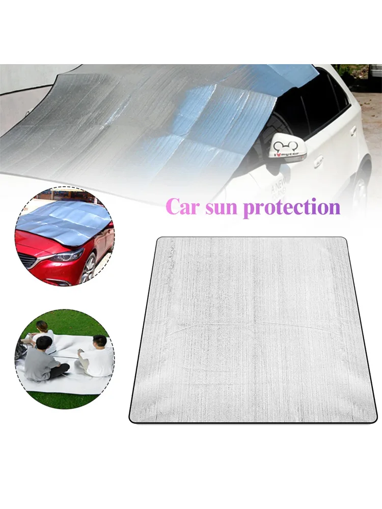 1pc Outdoor Picnic Portable Moisture-proof Mat, Double-Sided Aluminum Foil Foam Mat, Suitable for Comfortable Camping, Beach Ten