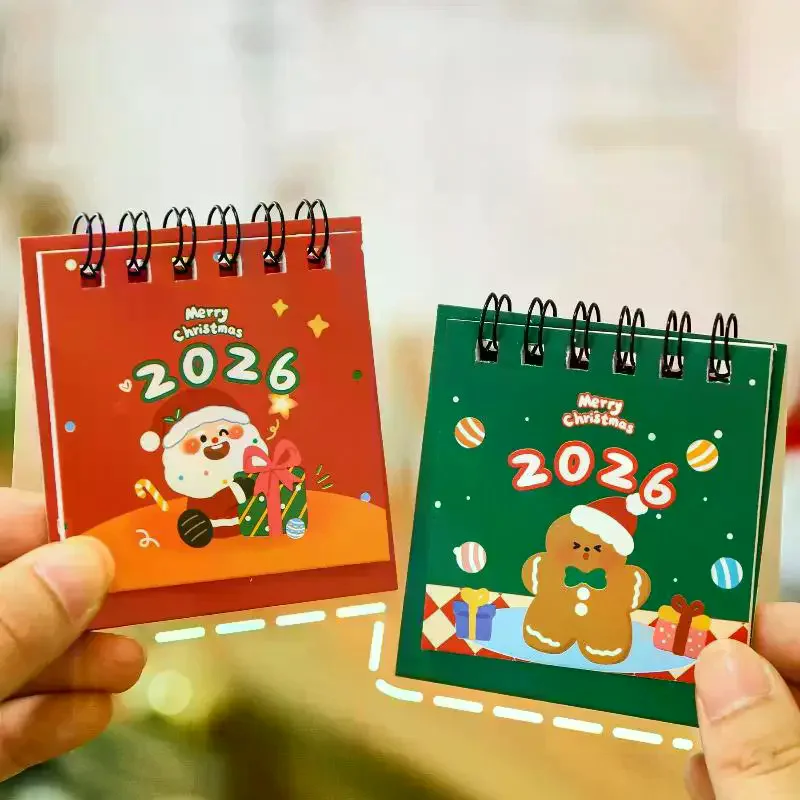 

2026 Mini Cartoon Desk Calendar Cute Christmas Calendar Pocket Calendar Schedule Desktop Decoration Christmas Gifts