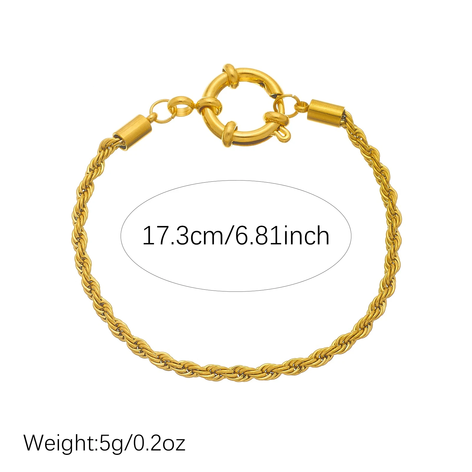DIEYURO 316L Stainless Steel Golden Fried Dough Twist Spring Buckle Penddant Bracelet Lady New Fashion Hand Chain Jewelry Gift