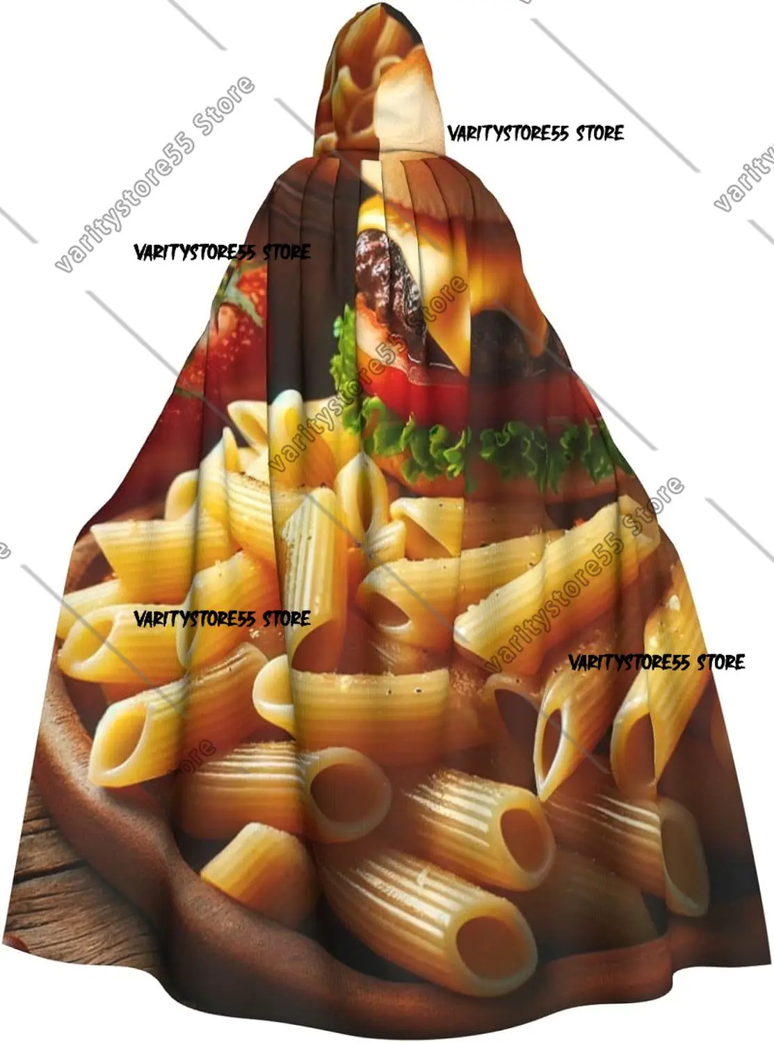 

Гамбургер, сыр, Пенне, паста, накидка с капюшоном для взрослых, костюм на Хэллоуин, плащ с капюшоном