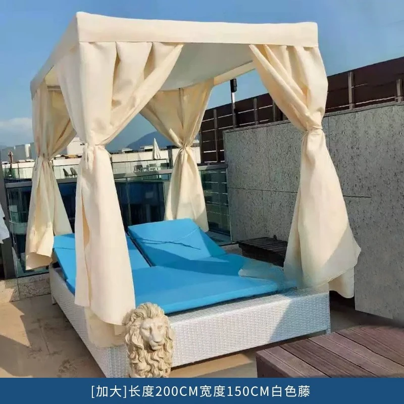 فيلا خارجية، فناء، حديقة، سرير مستلق، شرفة ترفيهية، حمام سباحة، أريكة من الخيزران، شاطئ البحر، سرير شمس خارجي #3