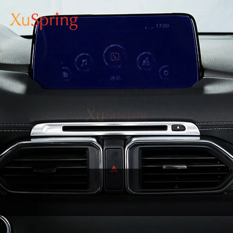 ABS Chrome Car CD Equip Trim Stickers Strips Accessories Cover Garnish For Mazda CX-5 CX5 2017 2018 2019 2020 2021 2022 KF LHD