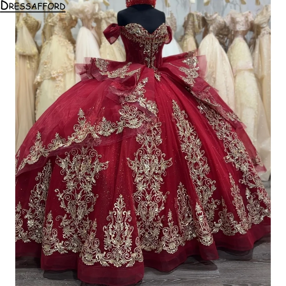 

Платье принцессы для Quinceanera 2024 Gillter с открытыми плечами Цветочная аппликация корсет vestidos de 15 quinceañera 2024