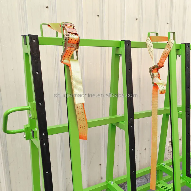 Production Workshop Designed 1600mm Length Heavy-duty Glass Slate Slab Transport Rack Glass Trolley