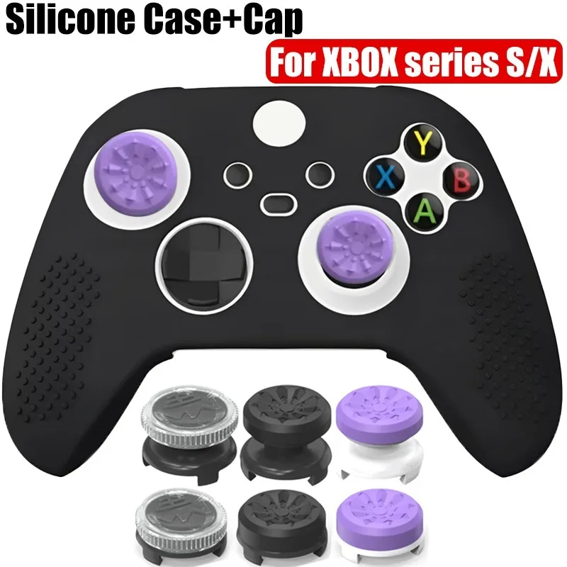 Anti-Slip Silicone Cover for Xbox One X/S High-Rise Analog Stick Cap Thumb Grip Caps Protection Case Sleeve for Xbox Controller