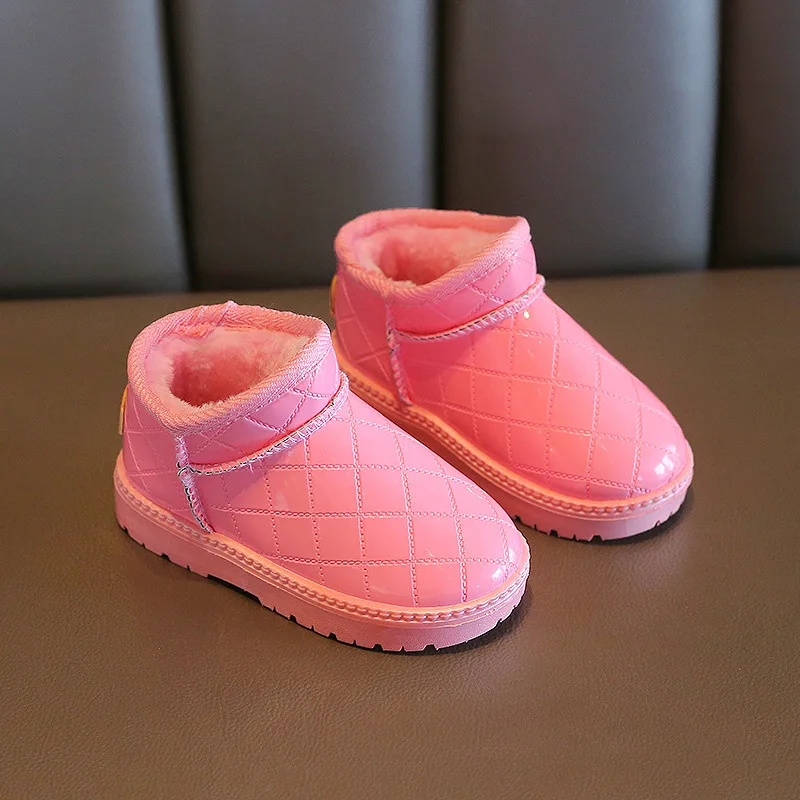 

new Children Casual Shoes Baby Boys Girls Snow Warm Boots Kids Running Shoes Brand Sport White Shoes Child fleece Sneakers 2023