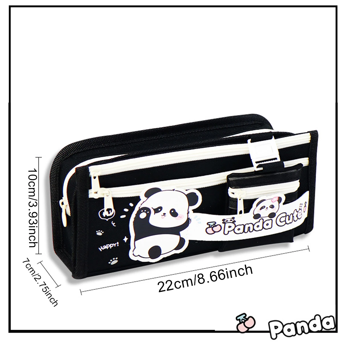 Saco de Lápis Panda de Grande Capacidade para Crianças, Lápis Kawaii Case, Estojos Escolares, Zipper Pouch, Estudantes Material Escolar