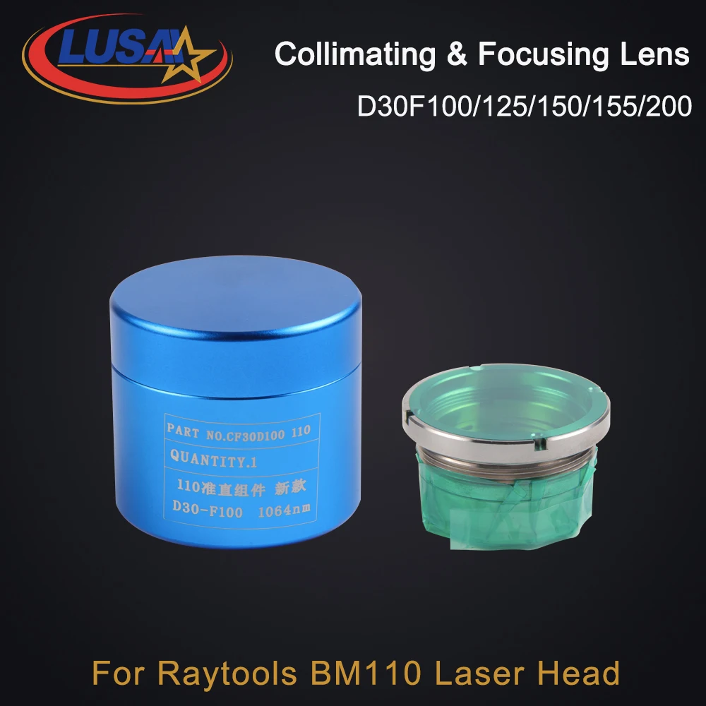 

LUSAI Raytools BM111 0-4KW Collimating Focusing Lens D30 F100 F125/F150/F155/F200mm with Lens Holder for Laser Head BM111 BM110