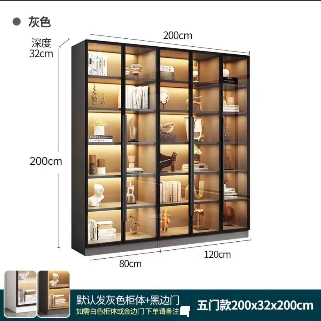 New glass door figure cabinet doll Lego model display cabinet household storage wine cabinet display