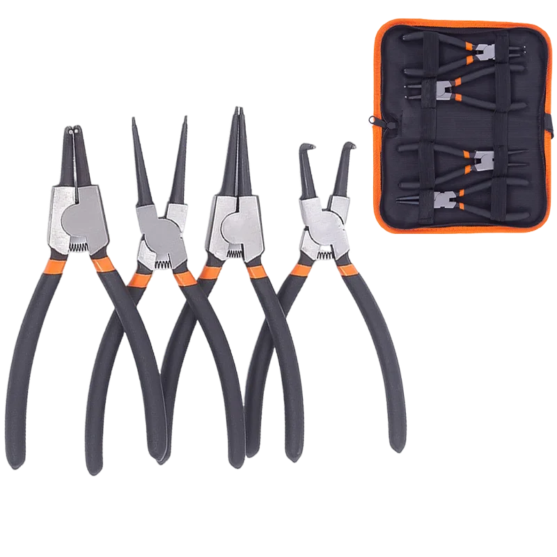 7 inch Circlip Pliers Set Precision Ring Spring Pliers for Ring Removal Installation Internal/external Circle Clamp Pliers Kit