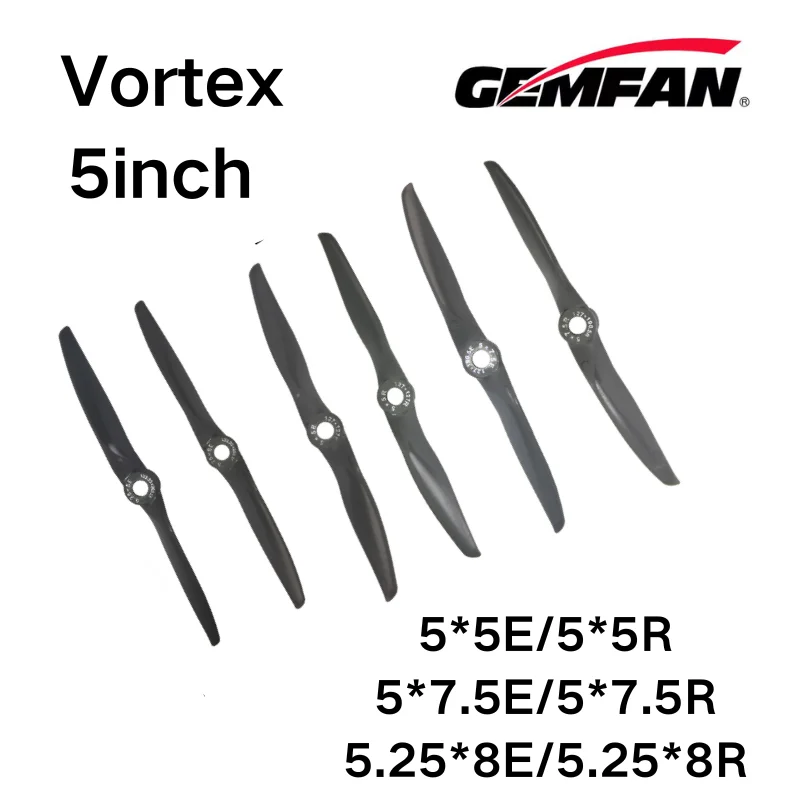 5in VORTEX Prop 5x5R 5x7.5E 5.25x8E Electric CCW CW Nylon Fiberglass GEMFAN Propeller APC for Fixed Wing RC Model Outperforms 4P